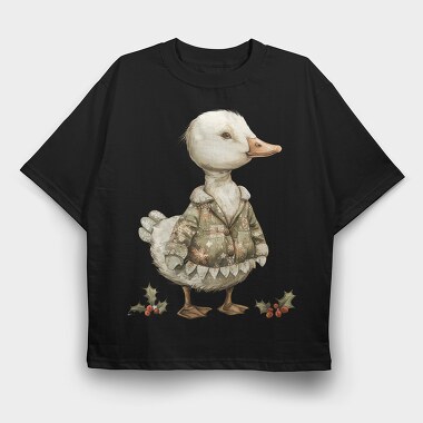 Christmas Duck Jacket, Tricou Oversize Barbati (Unisex)