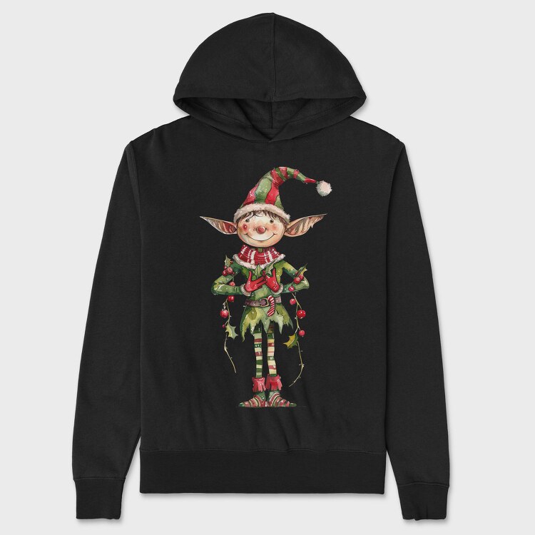 Christmas Elf Icon, Hanorac Oversize Barbati (Unisex)