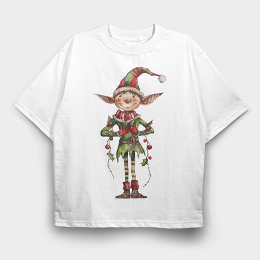 Christmas Elf Icon, Tricou Oversize Barbati (Unisex)