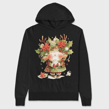 Christmas Elf Wreath, Hanorac Oversize Barbati (Unisex)