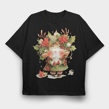 Christmas Elf Wreath, Tricou Oversize Barbati (Unisex)