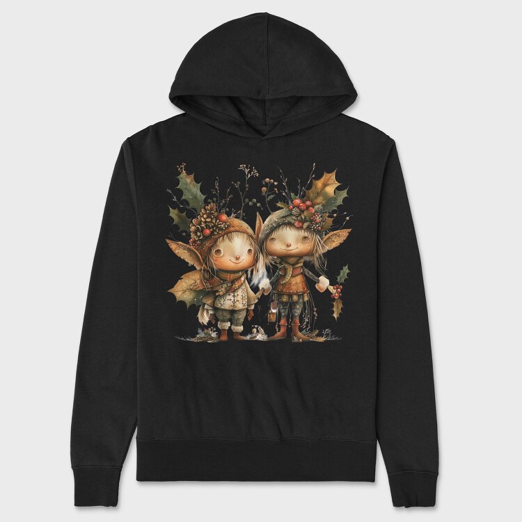 Christmas Elves Garden, Hanorac Oversize Barbati (Unisex)