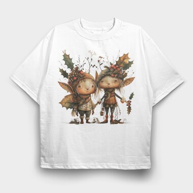Christmas Elves Garden, Tricou Oversize Barbati (Unisex)