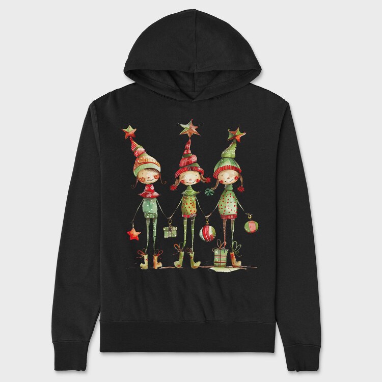Christmas Elves Gifts, Hanorac Oversize Barbati (Unisex)
