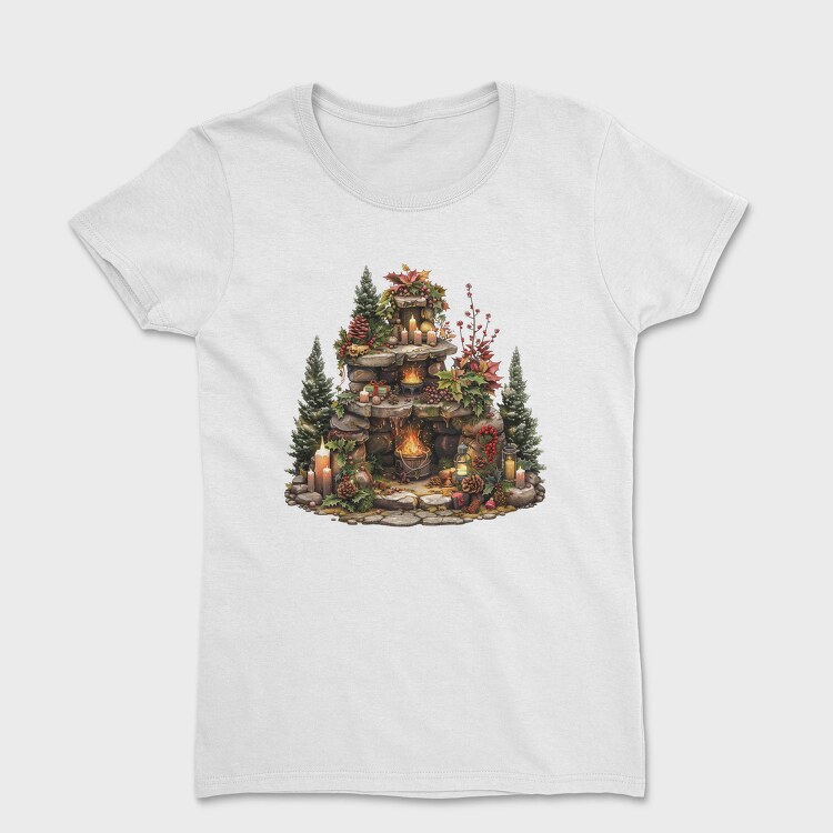 Christmas Fairy Fireplace, Tricou Femei