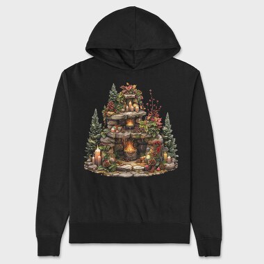 Christmas Fairy Fireplace, Hanorac Oversize Barbati (Unisex)