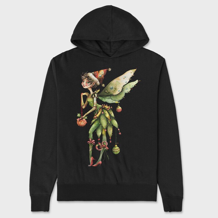 Christmas Fairy Gnome, Hanorac Oversize Barbati (Unisex)