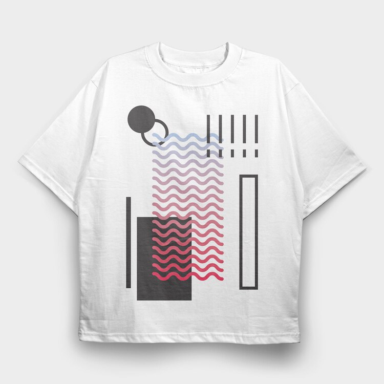 Abstract Waves Geometric, Tricou Oversize Barbati (Unisex)