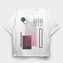 Abstract Waves Geometric, Tricou Oversize Barbati (Unisex)