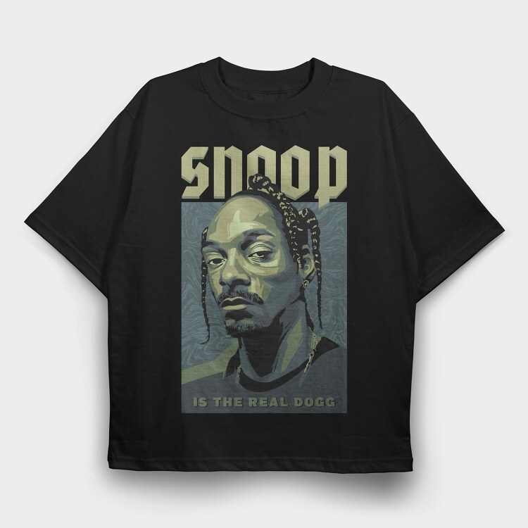 Snoop Dogg Typography, Tricou Oversize Barbati (Unisex)