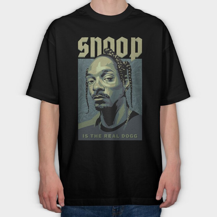 Snoop Dogg Typography, Tricou Oversize Barbati (Unisex)