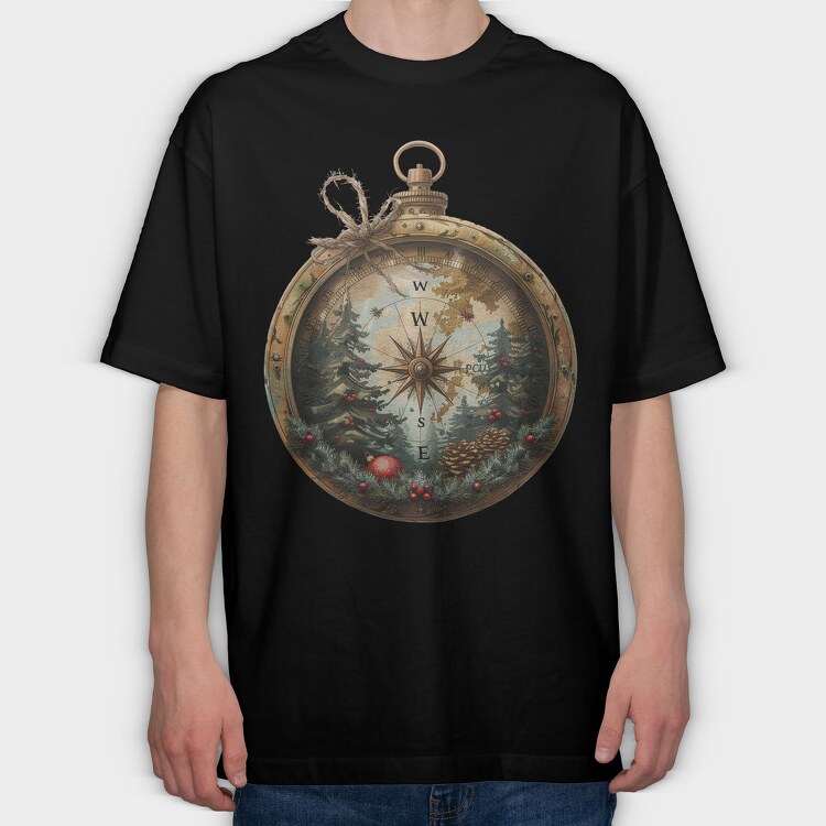 Christmas Compass Garden, Tricou Oversize Barbati (Unisex)