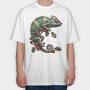 Christmas Chameleon Holly, Tricou Oversize Barbati (Unisex)