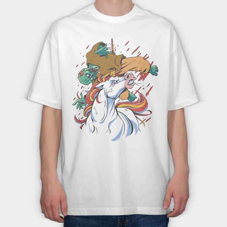 Unicorn Zombies, Tricou Oversize Barbati (Unisex)