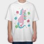 Unicorn Book Lover, Tricou Oversize Barbati (Unisex)