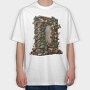 Christmas Door Garden, Tricou Oversize Barbati (Unisex)