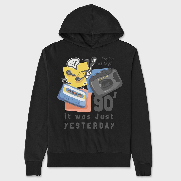 90S Cassette Nostalgia, Hanorac Oversize Barbati (Unisex)