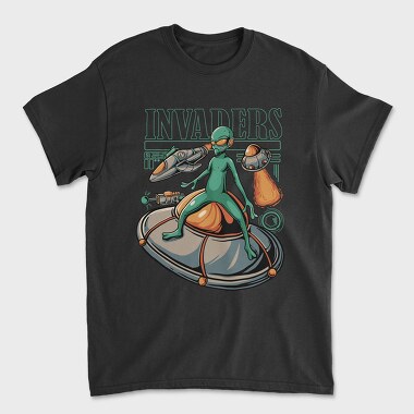 Alien Invasion, Tricou Barbati (Unisex)