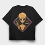 Alien Peace Sign, Tricou Oversize Barbati (Unisex)