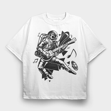 Astronaut Guitar Jam, Tricou Oversize Barbati (Unisex)