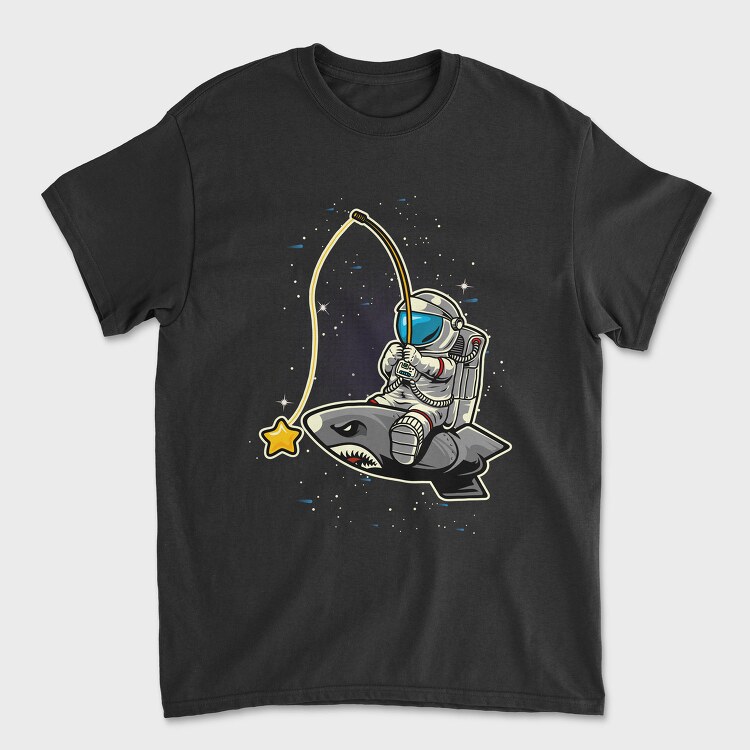 Astronaut Shark Space, Tricou Barbati (Unisex)