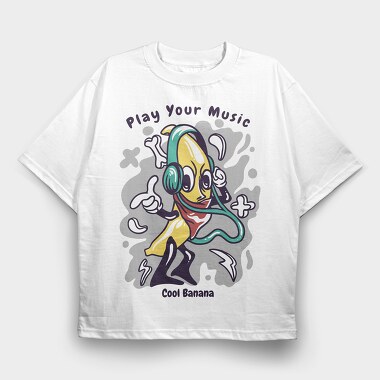 Banana Music Dance, Tricou Oversize Barbati (Unisex)