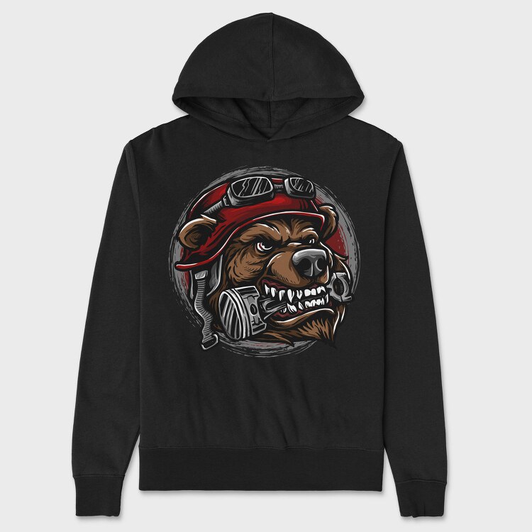 Bear Biker Roar, Hanorac Oversize Barbati (Unisex)
