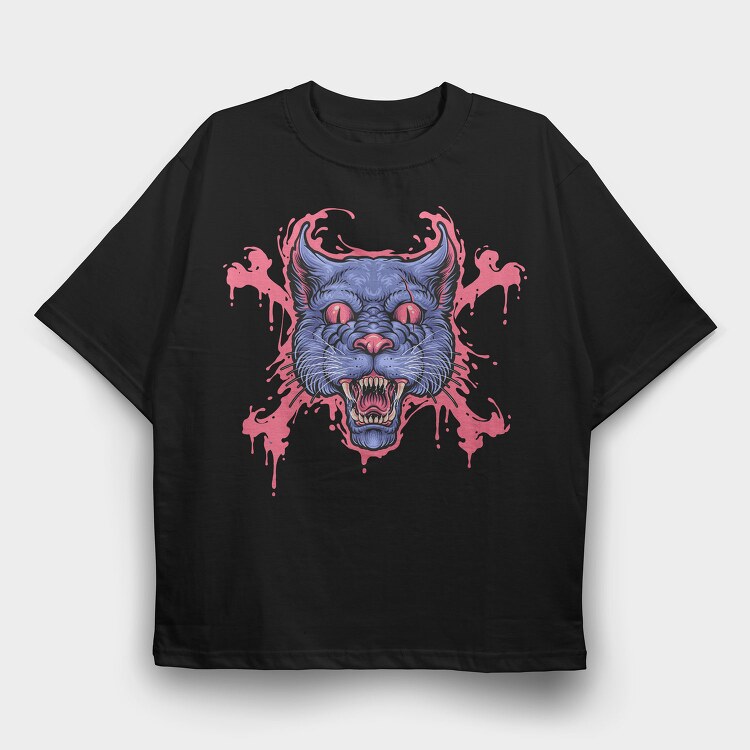 Bloodthirsty Feline Roar, Tricou Oversize Barbati (Unisex)