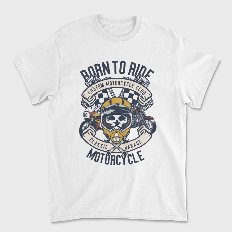 Born To Ride Custom Garage, Tricou Barbati (Unisex)
