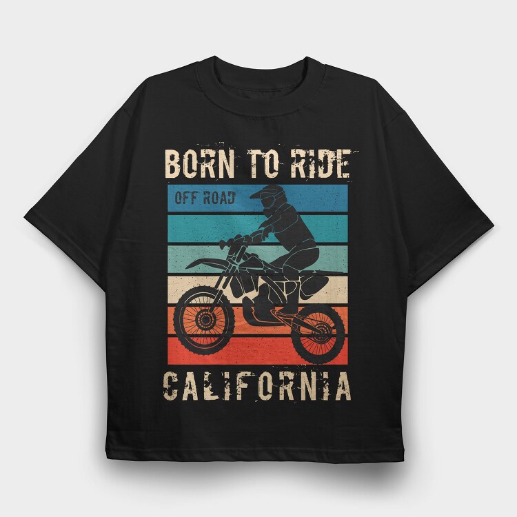 Born To Ride Off Road, Tricou Oversize Barbati (Unisex)