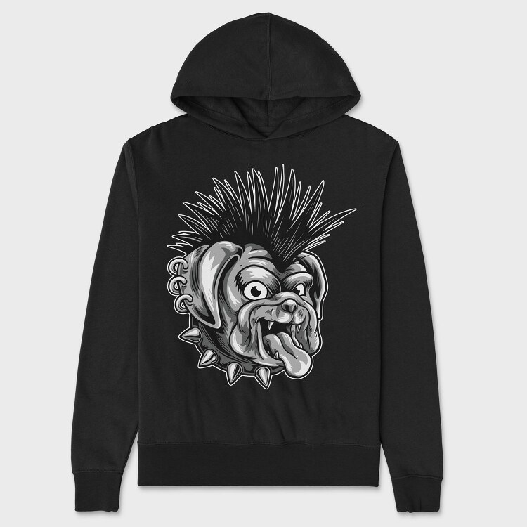 Bulldog Punk, Hanorac Oversize Barbati (Unisex)