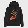 Burning Rose Hand, Hanorac Oversize Barbati (Unisex)