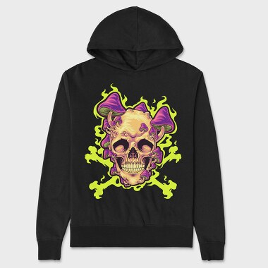 Psychedelic Skull Fungi, Hanorac Oversize Barbati (Unisex)