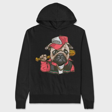 Pug Gangster Bone, Hanorac Oversize Barbati (Unisex)