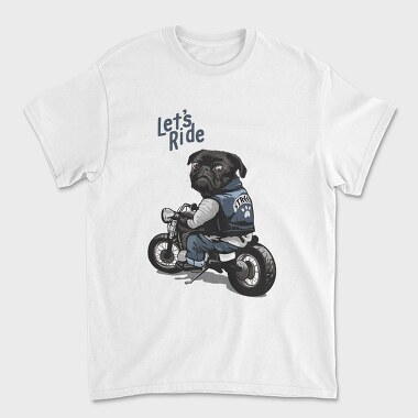 Pug Street Rider, Tricou Barbati (Unisex)