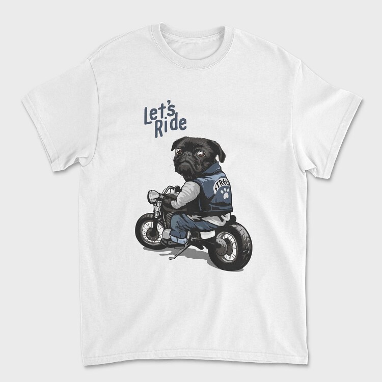 Pug Street Rider, Tricou Barbati (Unisex)