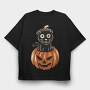 Pumpkin Kitty, Tricou Oversize Barbati (Unisex)
