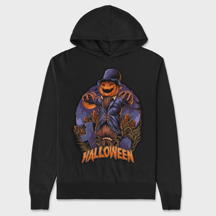 Pumpkin Scarecrow Halloween, Hanorac Oversize Barbati (Unisex)