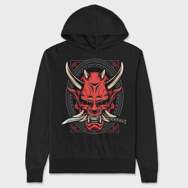 Red Dragon Samurai, Hanorac Oversize Barbati (Unisex)