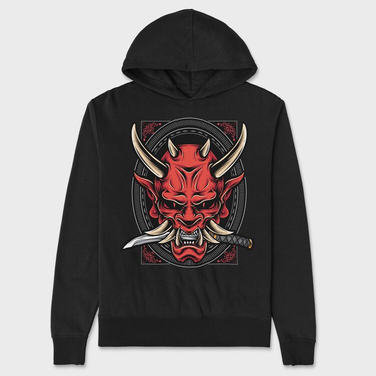 Red Dragon Samurai, Hanorac Oversize Barbati (Unisex)