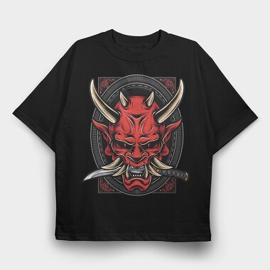 Red Dragon Samurai, Tricou Oversize Barbati (Unisex)