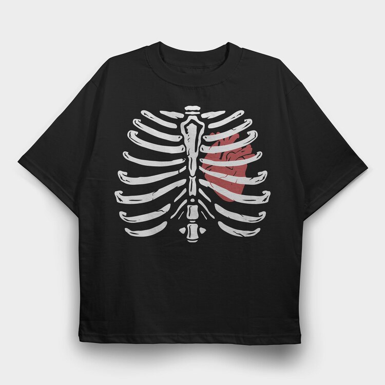 Ribcage Heart, Tricou Oversize Barbati (Unisex)