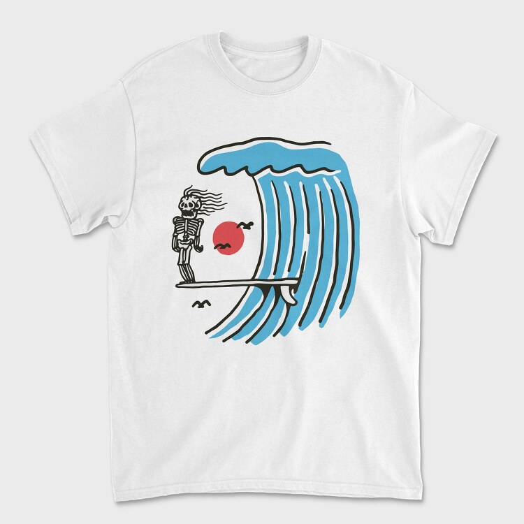 Skeleton Wave Ride, Tricou Barbati (Unisex)
