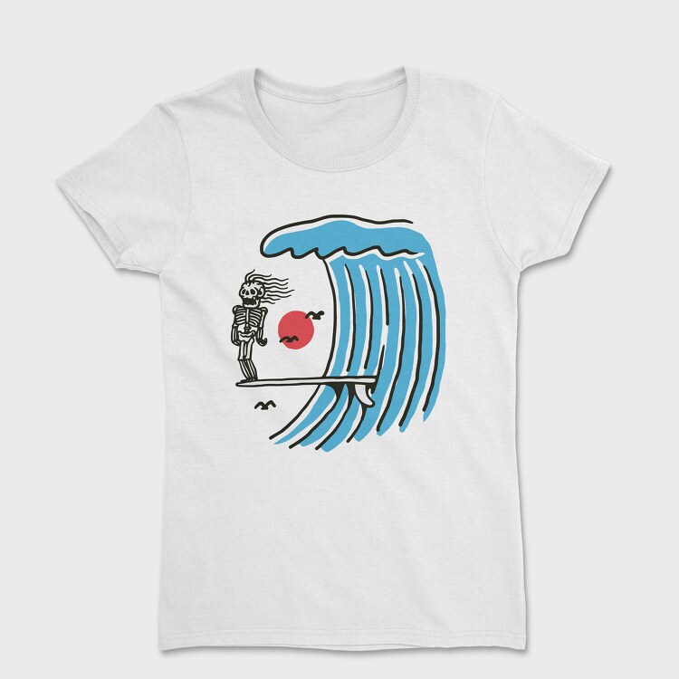 Skeleton Wave Ride, Tricou Femei