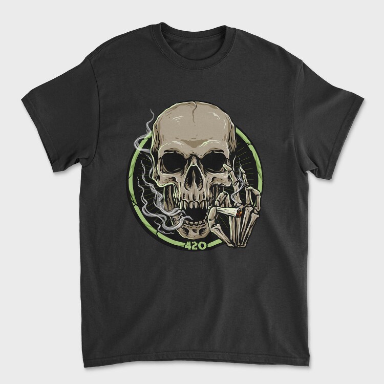 Skull 420 Smoke, Tricou Barbati (Unisex)