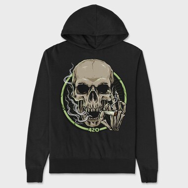Skull 420 Smoke, Hanorac Oversize Barbati (Unisex)