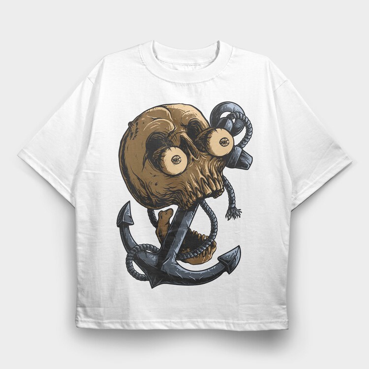 Skull Anchor, Tricou Oversize Barbati (Unisex)