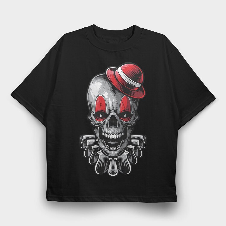 Skull Clown Cap, Tricou Oversize Barbati (Unisex)