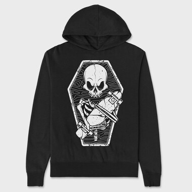 Skull Coffin Cross, Hanorac Oversize Barbati (Unisex)