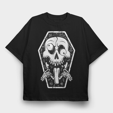 Skull Coffin Vibes, Tricou Oversize Barbati (Unisex)